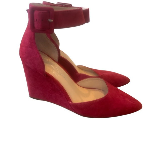 New Jessica Simpson Leather upper RED ankle strap heel JS-Moyra size 8.5 - Picture 1 of 2
